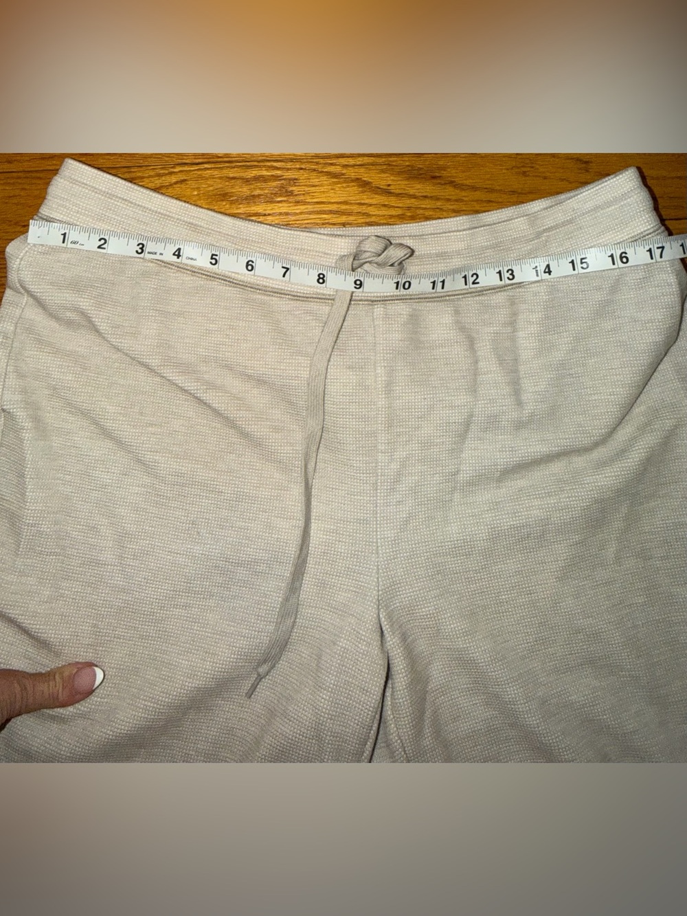 Aritzia TNA Wafflex Marks Pant Heather Ecru Wide Leg Lounge Pants L - Picture 4 of 11